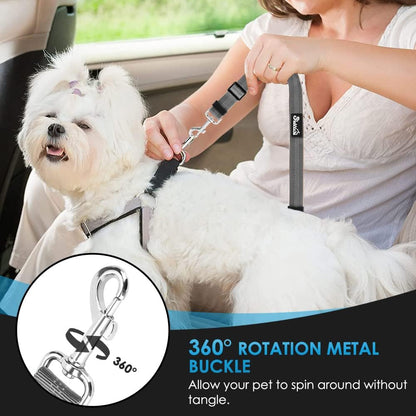 SlowTon Dog Seat Belt for Car, 2 Pack Dog Car Harness Seatbelt Adjustable with Elastic Bungee