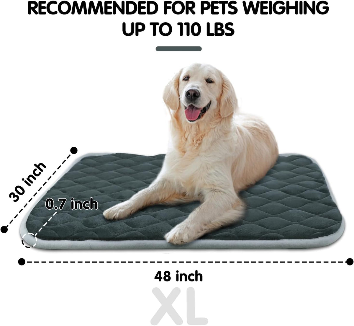furrybaby Dog Bed Mat Flat Crate Mat with Anti-Slip Bottom Machine Washable Pet Kennel Pad for Dog