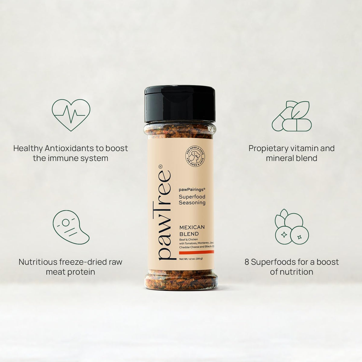 pawTree Healthy Food Toppers for Dogs & Cats - Appetite Booster with Freeze-Dried Proteins.