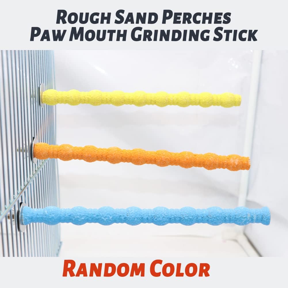 Litewoo Bird Perch Paw Beak Grinding Stick Grit Stand for Parrot Budgies Parakeet Cockatiels Conure