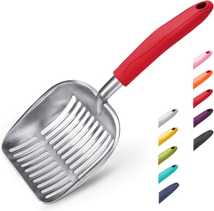 WePet Cat Litter Scoop, Aluminum Alloy Sifter, Kitty Metal Scooper, Deep Shovel, Long Handle, Poop
