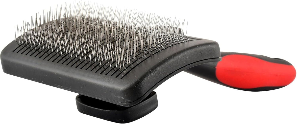 Jeffers Pet Self-Cleaning Slicker Brush for Dogs & Cats – Self Cleaning Button, Removes Tangles &