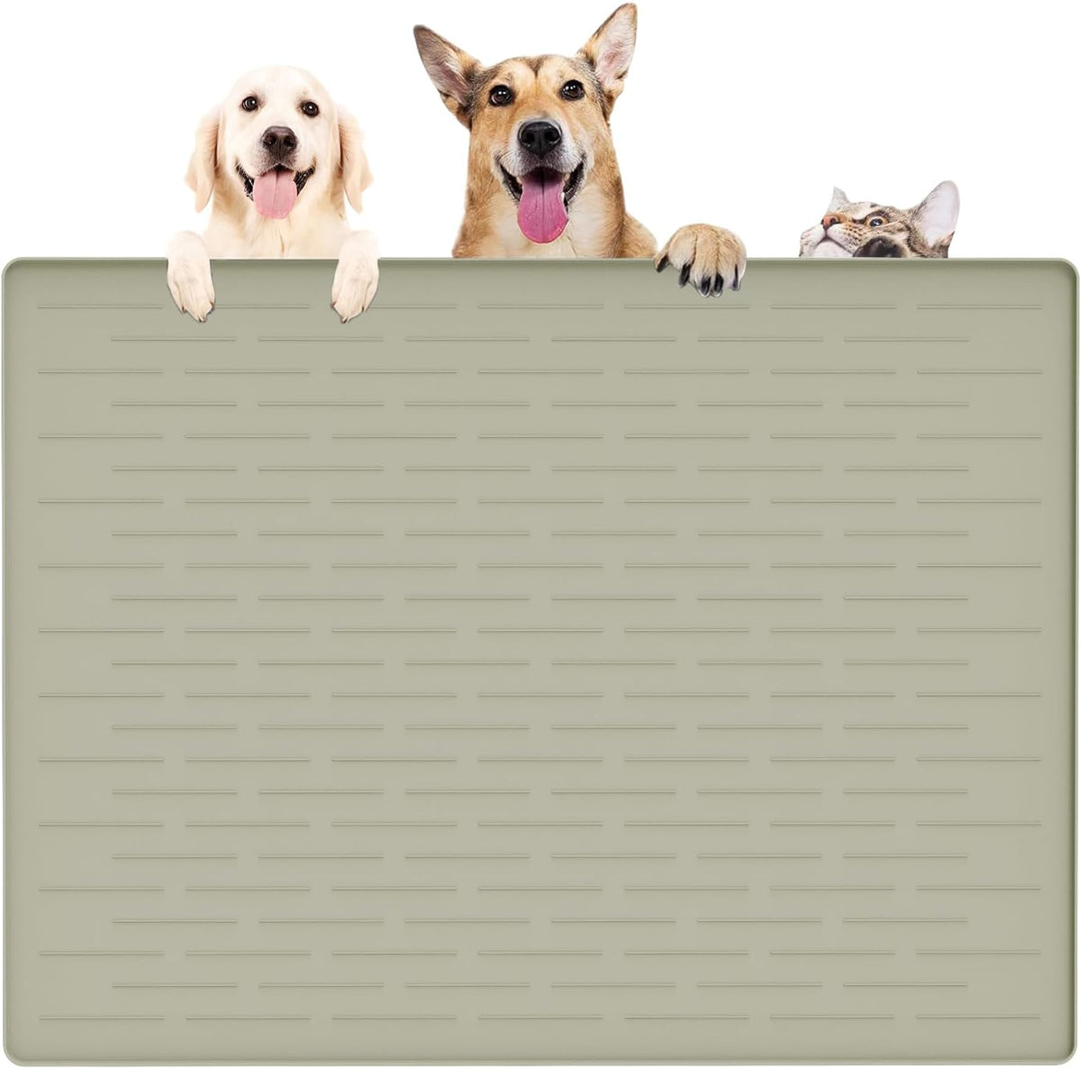 39.4"x29.5" Largest Pet Food Mat, Silicone Dog Mats for Food and Water, Nonslip Pet Feeding Mats