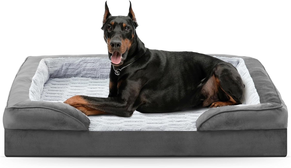 FURTIME Orthopedic Dog Bed for Extra Large Dogs - XL Waterproof Dog Sofa Bed, Ultra Comfy
