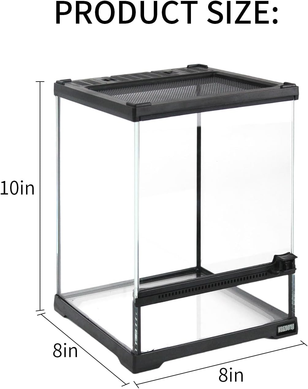 Mini Reptile Glass Terrarium Tank 8"*8"*10" Full View with Front Opening Door,Amphibians Enclosure