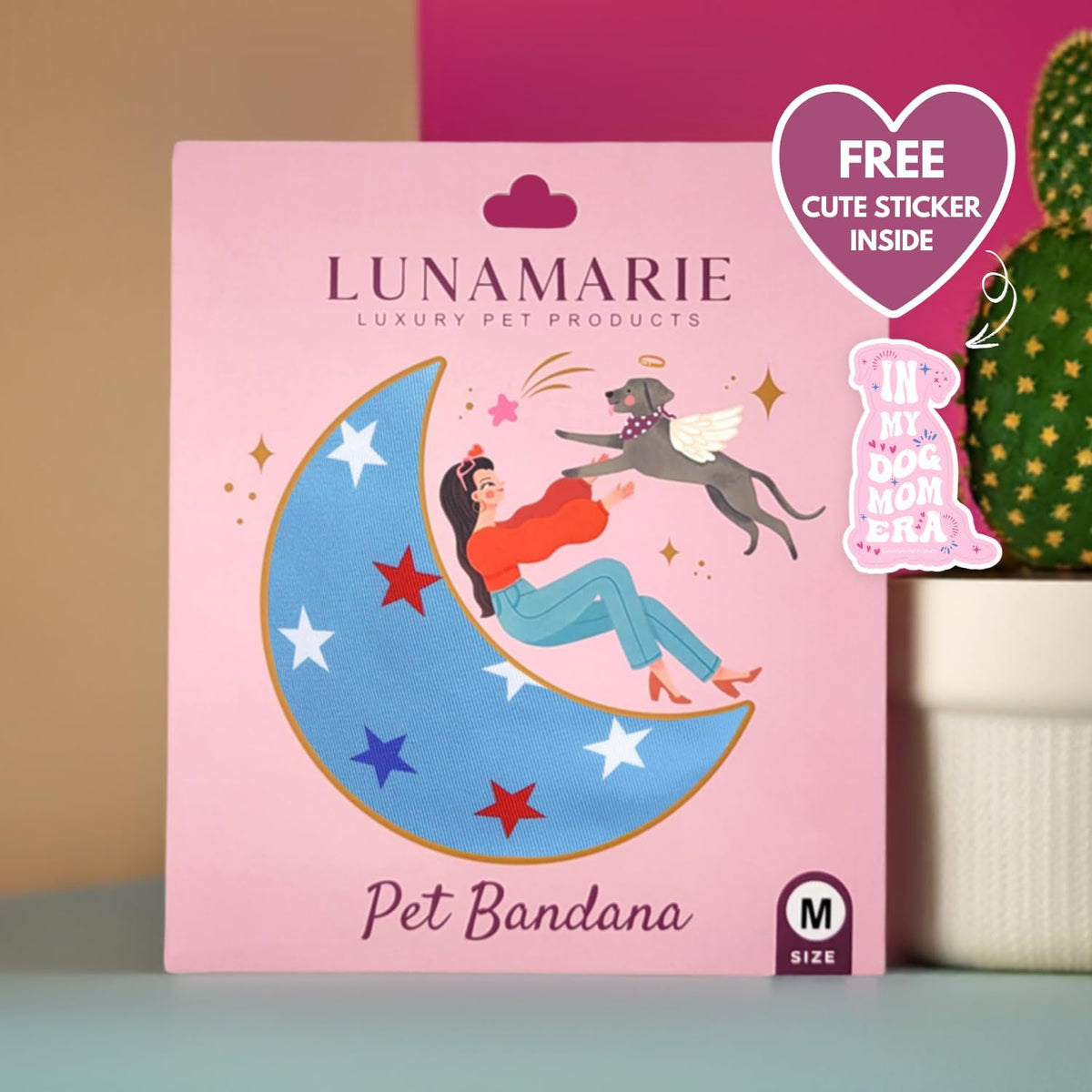 LunaMarie - Luxury Pet Birthday Bandanas -Premium & Silky Poly Fabric | 100% Handmade | Custom