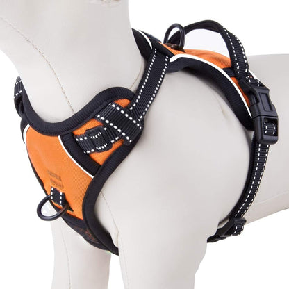 PHOEPET No Pull Dog Harness Medium Reflective Front Clip Puppy Vest with Handle,Adjustable 2 Metal