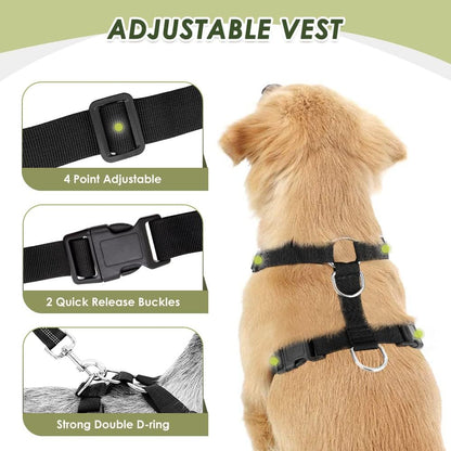 SlowTon Dog Seat Belt Harness for Car, Dog Car Harness Adjustable Mesh Breathable & Dog Seatbelt