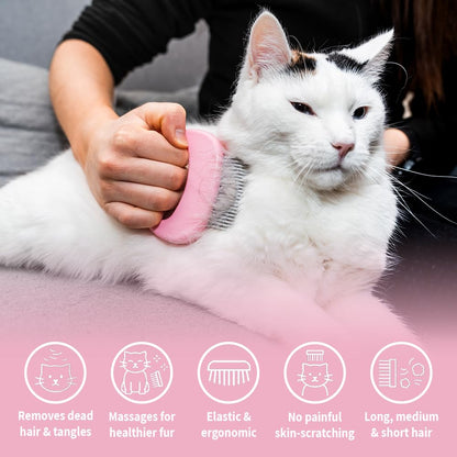 Leo's Paw The Original Pet Hair Removal Massaging Shell Comb Soft Deshedding Brush Grooming and