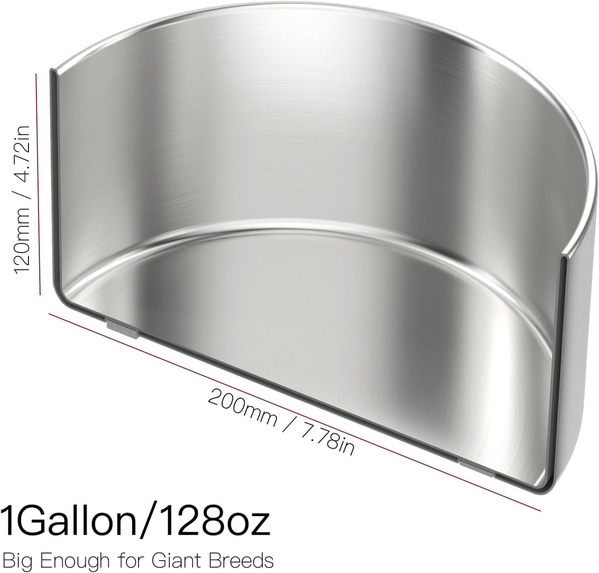 1Gallon Double Layer 304 Stainless Steel Dog Bowl - Insulated & Durable | Non-Slip Base | Easy to