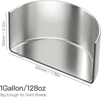 1Gallon Double Layer 304 Stainless Steel Dog Bowl - Insulated & Durable | Non-Slip Base | Easy to