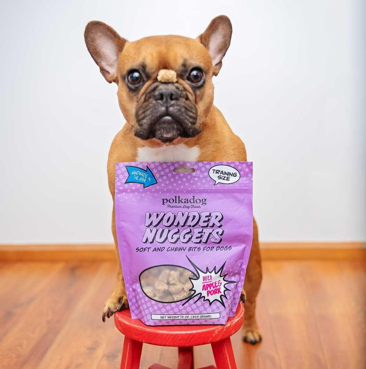 Polkadog Wonder Nuggets – Soft & Chewy Dog Treats with Pork & Apple – Healthy, Limited Ingredient
