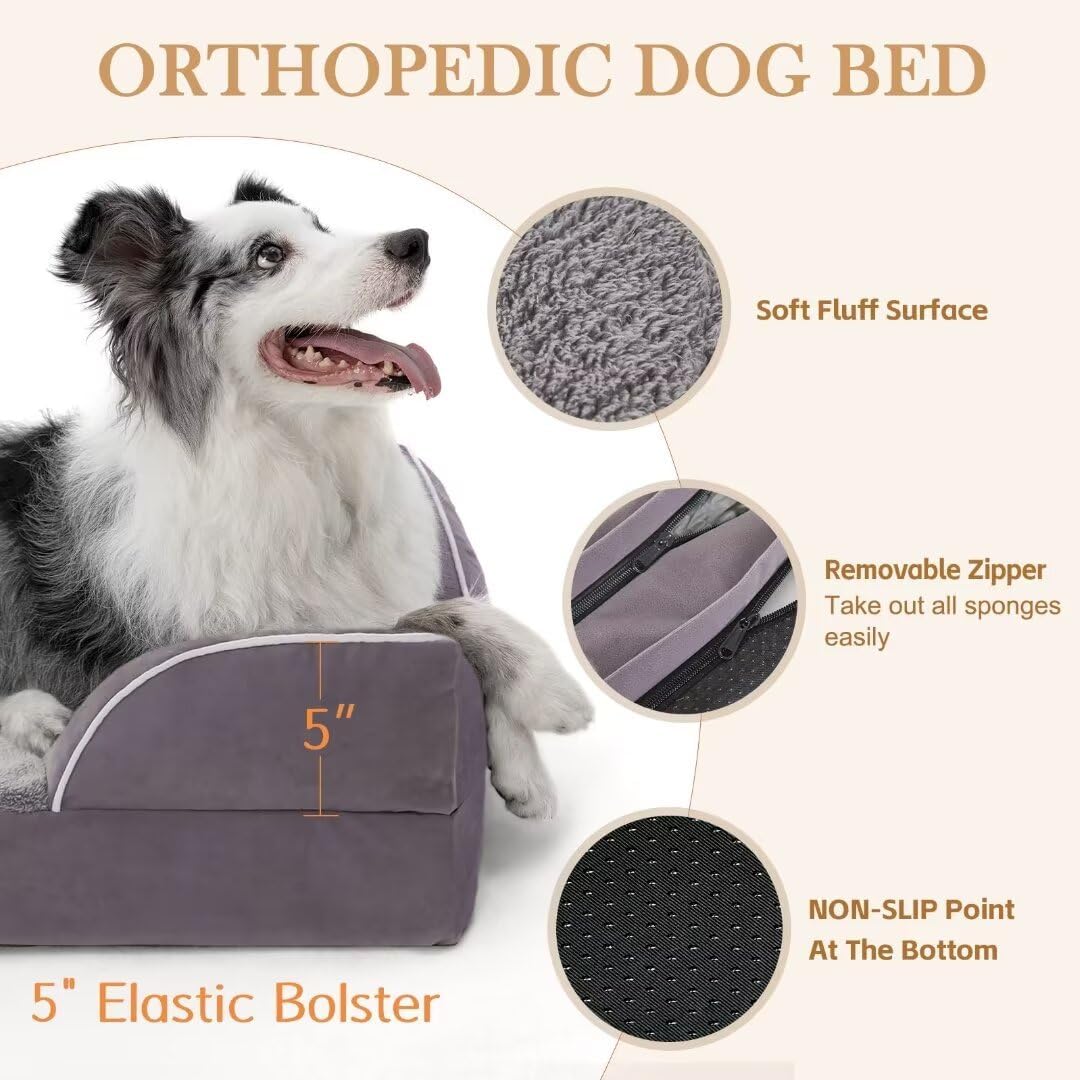 Comfort Expression Jumbo Dog Bed for Extra Large Dogs, Large Breed Waterproof Orthopedic Dog Bed