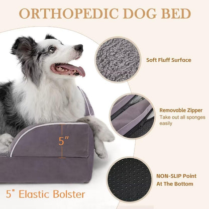 Comfort Expression Jumbo Dog Bed for Extra Large Dogs, Large Breed Waterproof Orthopedic Dog Bed