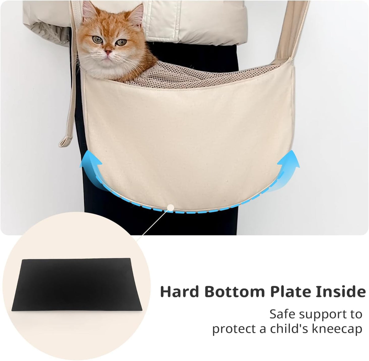 Dog Sling Carrier for Small Dogs and Cats, Lightweight Collapsible Pet Travel Bag with Adjustable