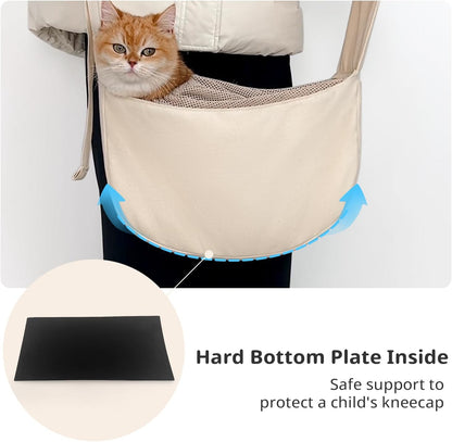 Dog Sling Carrier for Small Dogs and Cats, Lightweight Collapsible Pet Travel Bag with Adjustable