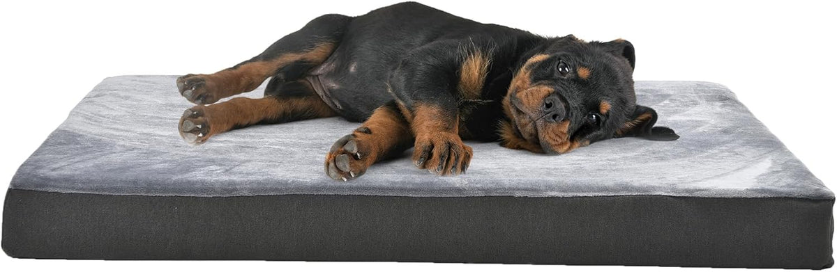 Amazon Basics Dog Bed with Cooling Gel Memory Foam, Pressure-Relief Support for Dogs up to 50lbs