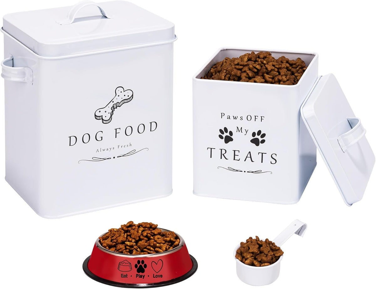 Meraki Home Small Dog Food Container and Dog Treats Container - Tight Lids - Feed Scoop and Pet