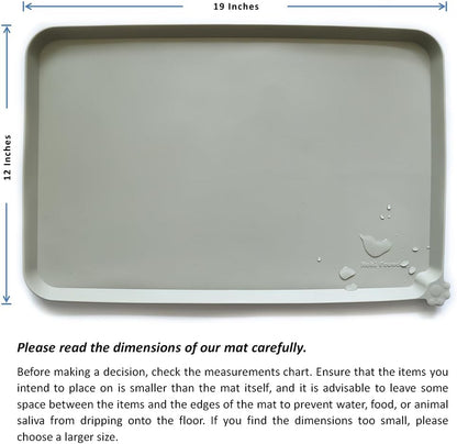 Hoki Found Silicone Pet Food Tray - Non Slip Pet Dog Cat Bowl Placemat - Feeding Mat - Waterproof