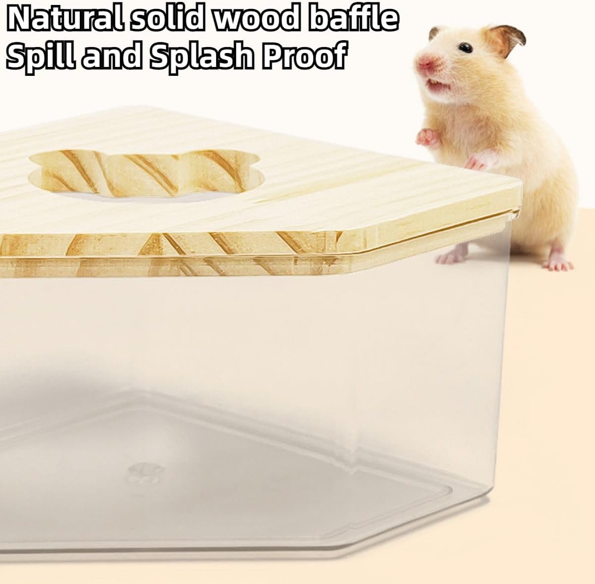 Hamster Sand Bath Box Container, Small Pet Sandbox Lid Design Take Bath Wooden Sandbox Dust Bath