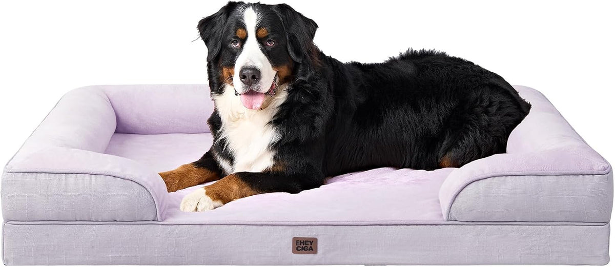 EHEYCIGA Orthopedic Dog Beds for Extra Large Dogs, Waterproof Memory Foam XXL Pet Bed with Sides