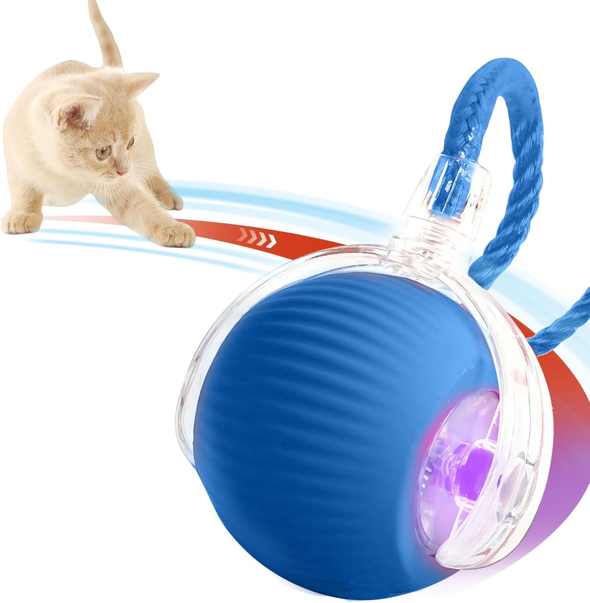 Interactive Cat Toys for Indoor Cats, Rechargeable 360° Automatic Moving Cat Toy for Bored Indoor