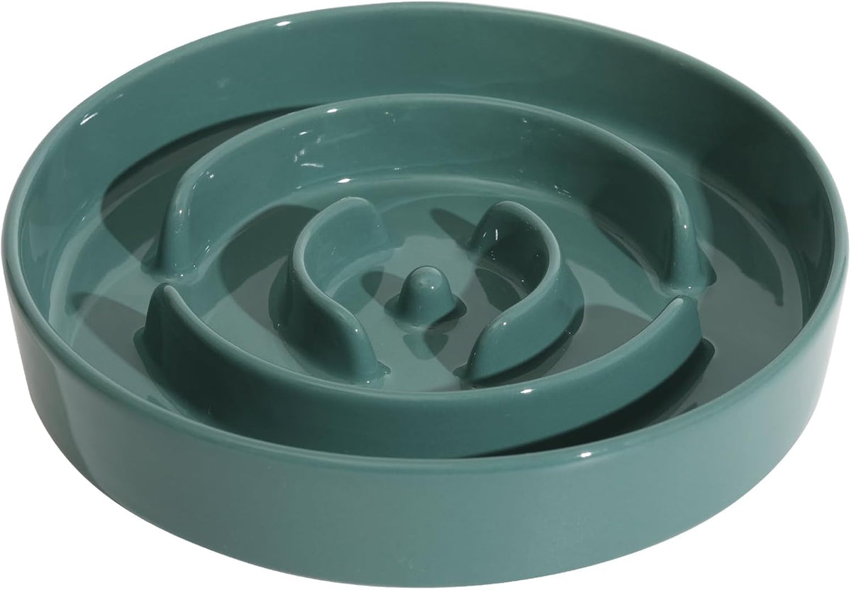8.2inch Ceramic Slow Feeder Dog Bowl for Medium and Large Breed, Puzzle Dog Food Dish