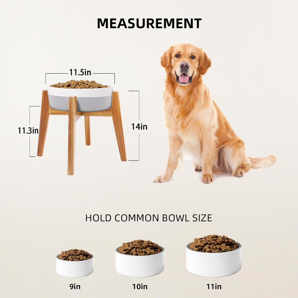 Elevated Dog Bowl Stand, Xlarge Raised Dog Bowl Station for Large Breed Pets, Dog Bowl Holder Fits