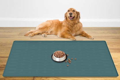 48" x 32" Largest Pet Food Mat, XXXL Silicone Dog Mats for Food and Water, Nonslip Pet Feeding Mats