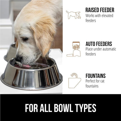 GORILLA GRIP 100% Waterproof Raised Edge BPA Free Silicone Pet Feeding Mat, Dog Cat Food Mats