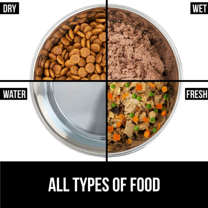 GORILLA GRIP Set of 2 Dog Bowls, Heavy Duty Metal Food and Water Bowl for Feeding Dogs and Cats