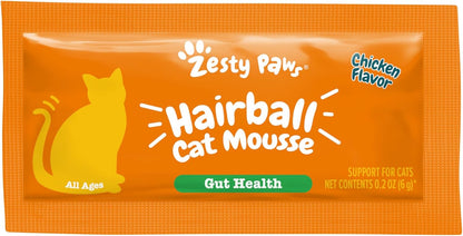 Zesty Paws Hairball Cat Mousse - Hairball Treats for Cats Digestive Support - Lickable Cat Vitamin