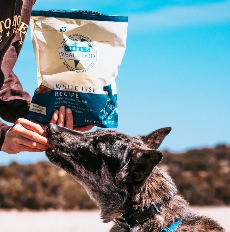 Steve's Real Food Freeze-Dried Raw Nuggets - White Fish Recipe - Raw Pet Food for Dogs and Cats