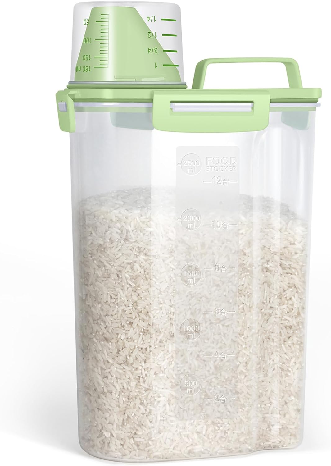 TBMax Small Rice Storage Container -5 Lbs Cereal Dispenser with Measuring Cup, Airtight Dry Food