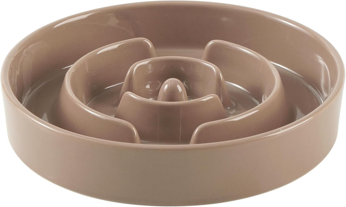 8.2inch Ceramic Slow Feeder Dog Bowl for Medium and Large Breed, Puzzle Dog Food Dish
