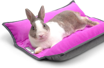 Paw Inspired Snuggle Bunny Bolster Bed for Rabbits, Cats, Dogs and Other Small Pets, Reversible