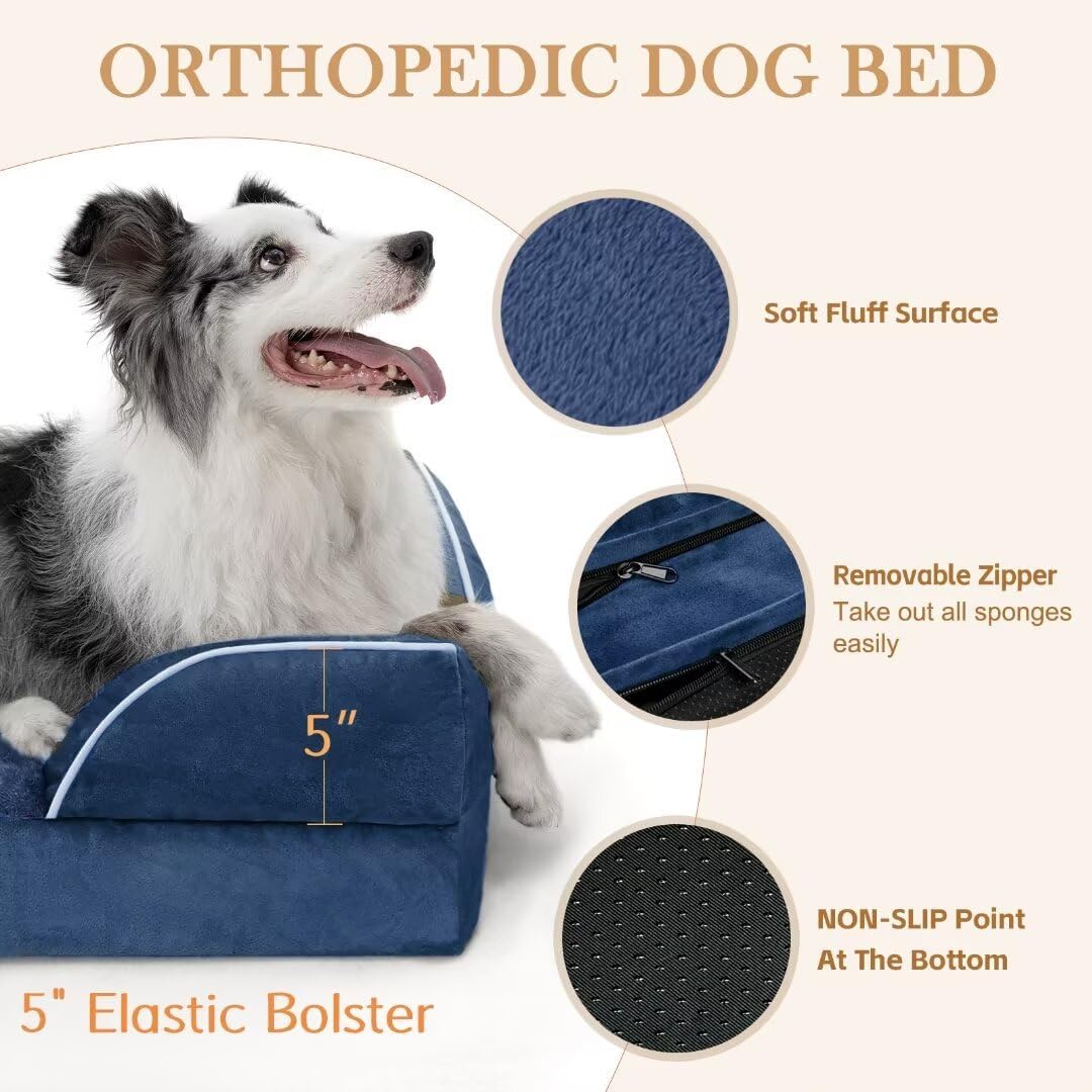 Comfort Expression Extra Large Dog Beds, Waterproof Orthopedic Foam Dog Beds, XL Dogs Bed with