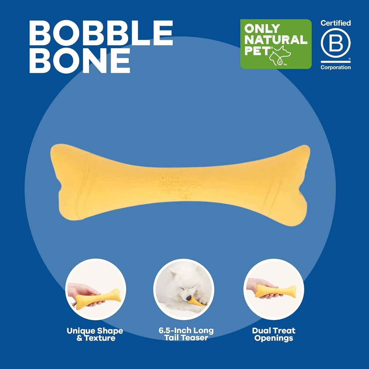 Only Natural Pet Rubber Boredom Buster Treat Stuffer Dog Toys - Interactive Stuffable Feeder