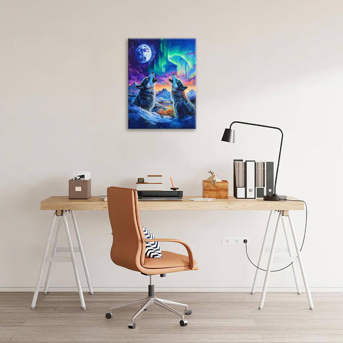 Wolf Wall Art Wolves Canvas Wall Decor Prints Framed Painting Aurora Pictures Gifts Artwork for