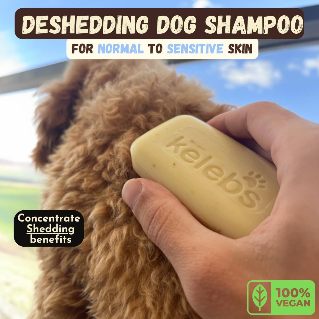 Deshedding Dog Shampoo Bar for Shedding Control, Natural Ingredients with Coconut Oil & Shea Butter