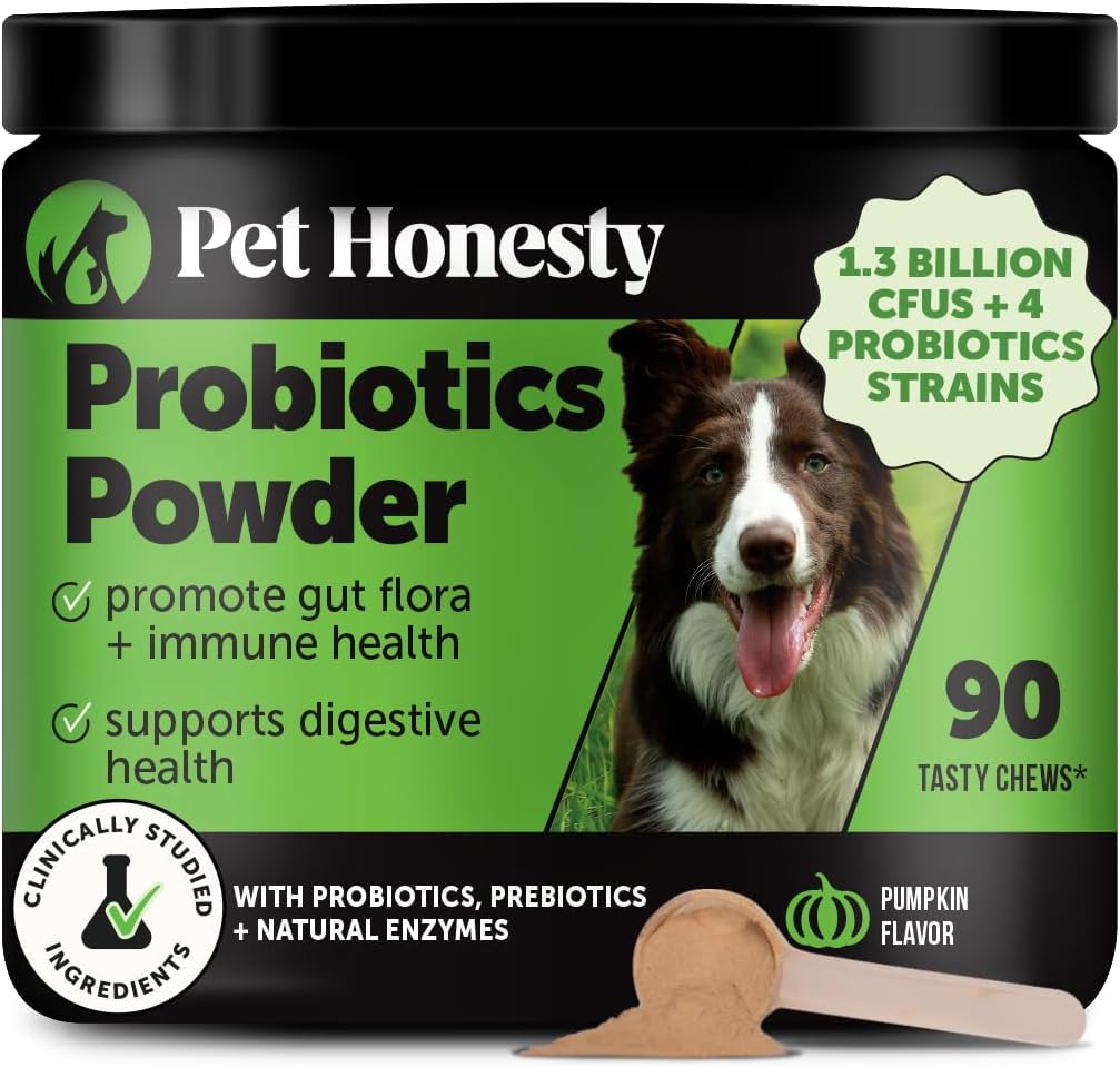 All-Natural Probiotic & Pumpkin Powder Dog Supplement - Prebiotics, Probiotics, Enzymes &