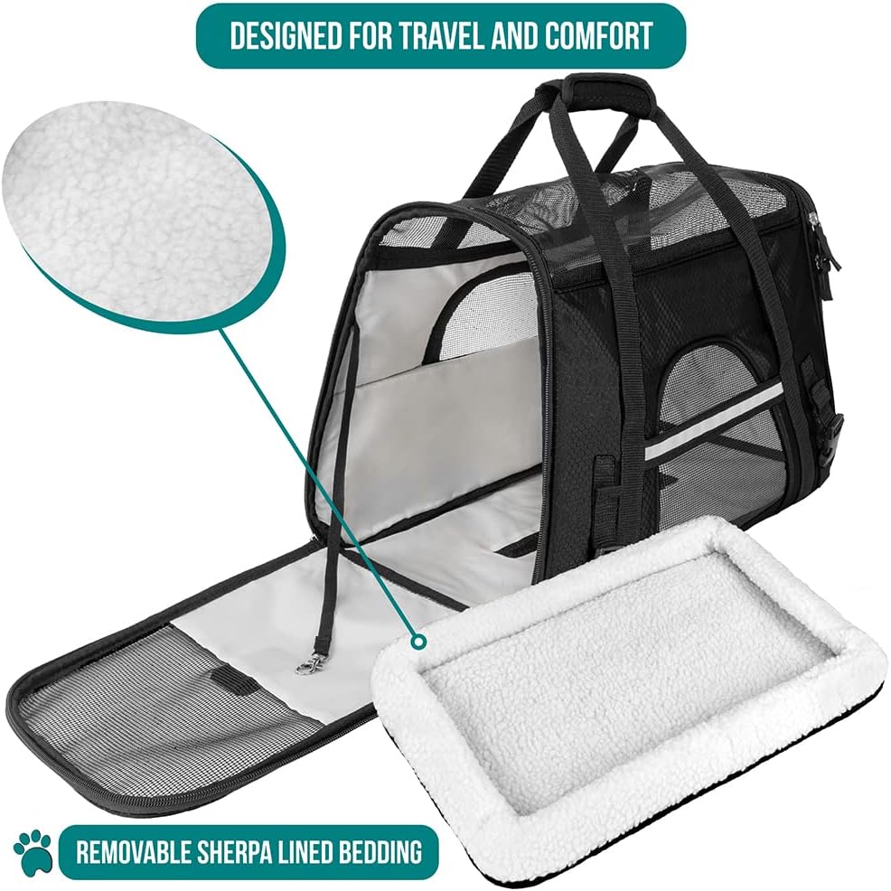PetAmi Airline Approved Pet Carrier for Cat, Soft Sided Dog Carrier for Small Dogs, Cat Travel