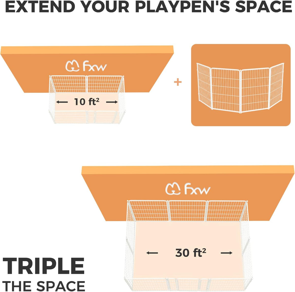 FXW Homeplus Unleashed Indoor Dog Playpen - Stress-Free and Safe Play, Heavy Duty 40 Inch 4 Wire