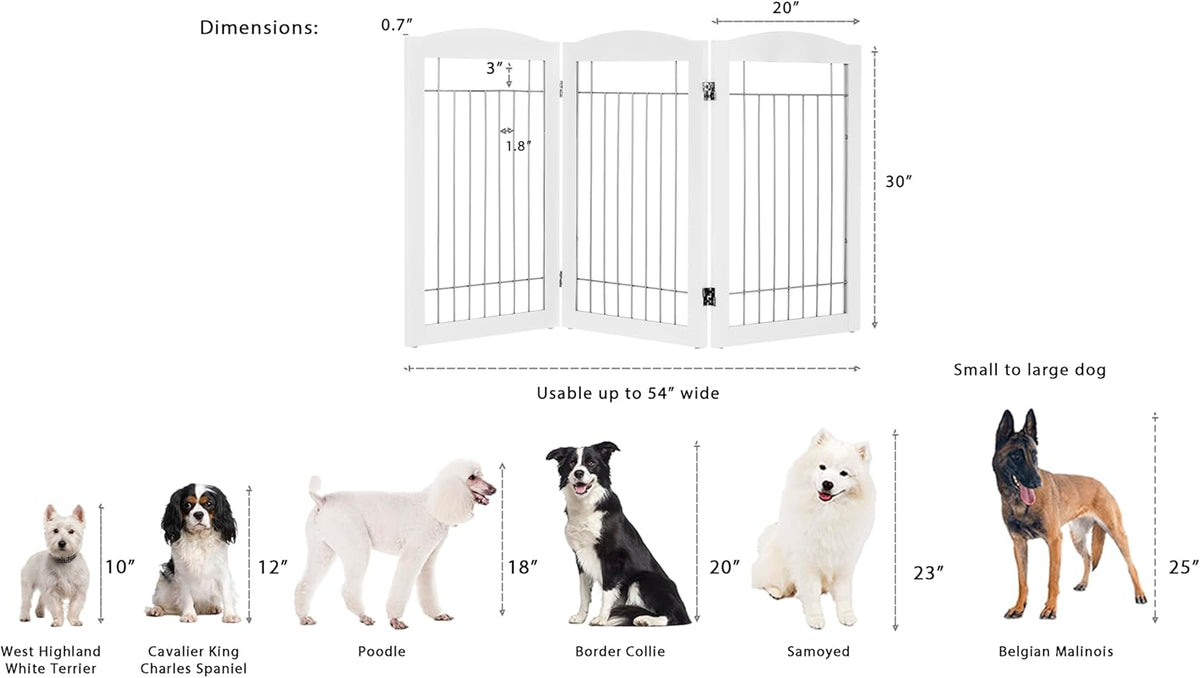 Spirich Freestanding Wire Pet Gate for Dogs, Tall Dog Gate for The Houes, Doorway, Stairs, Pet