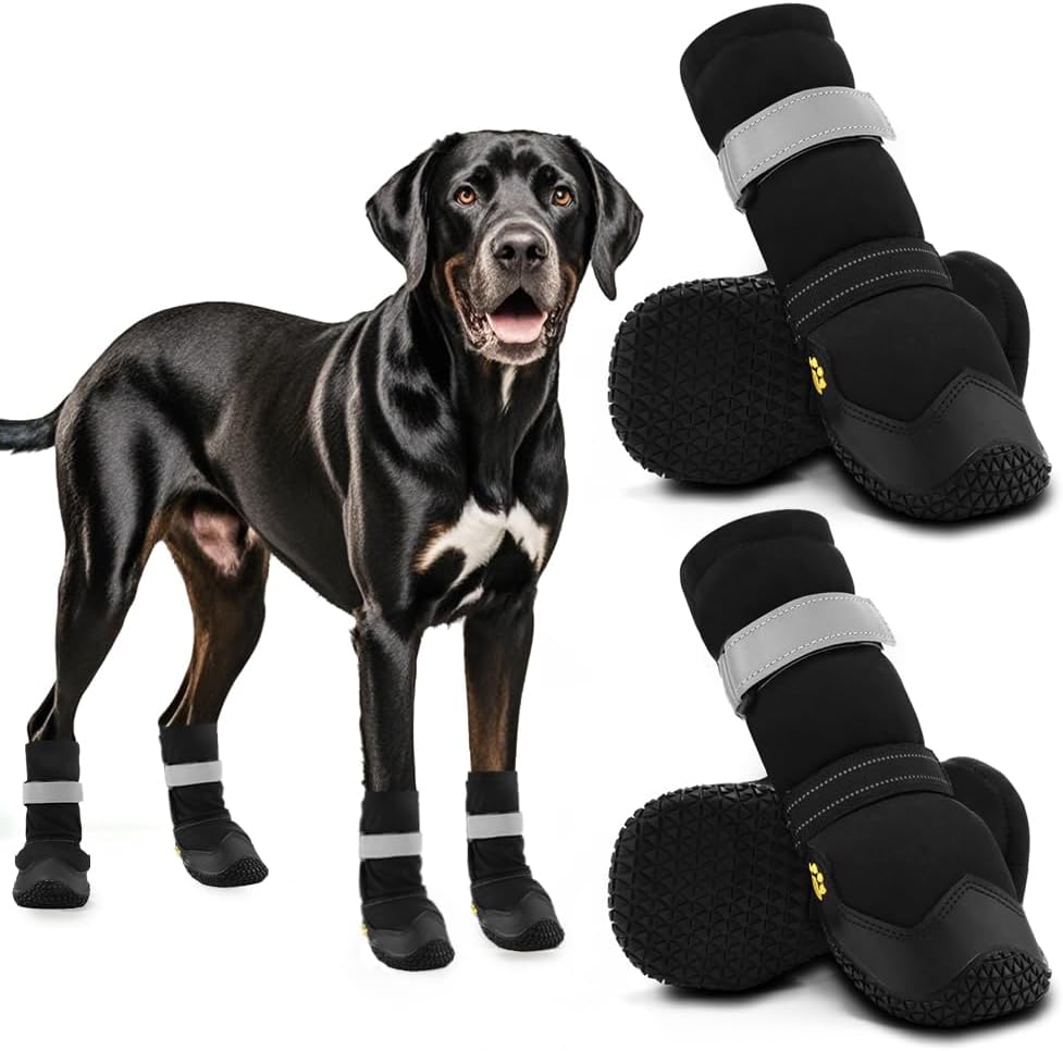 Hcpet Dog Shoes, Dog Boots & Paw Protectors for Winter Snowy Days, Rainy Weather, Outdoor Anti-Slip