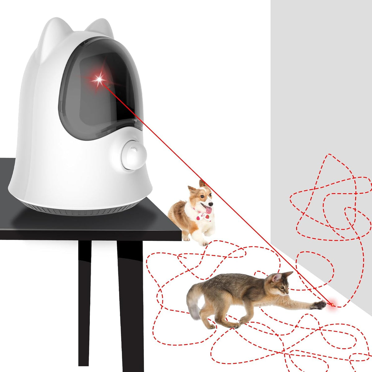 Cat Laser Toys for Indoor Cats, Random Trajectory Laser Cat Toy, Interactive Cat Toys for Bored