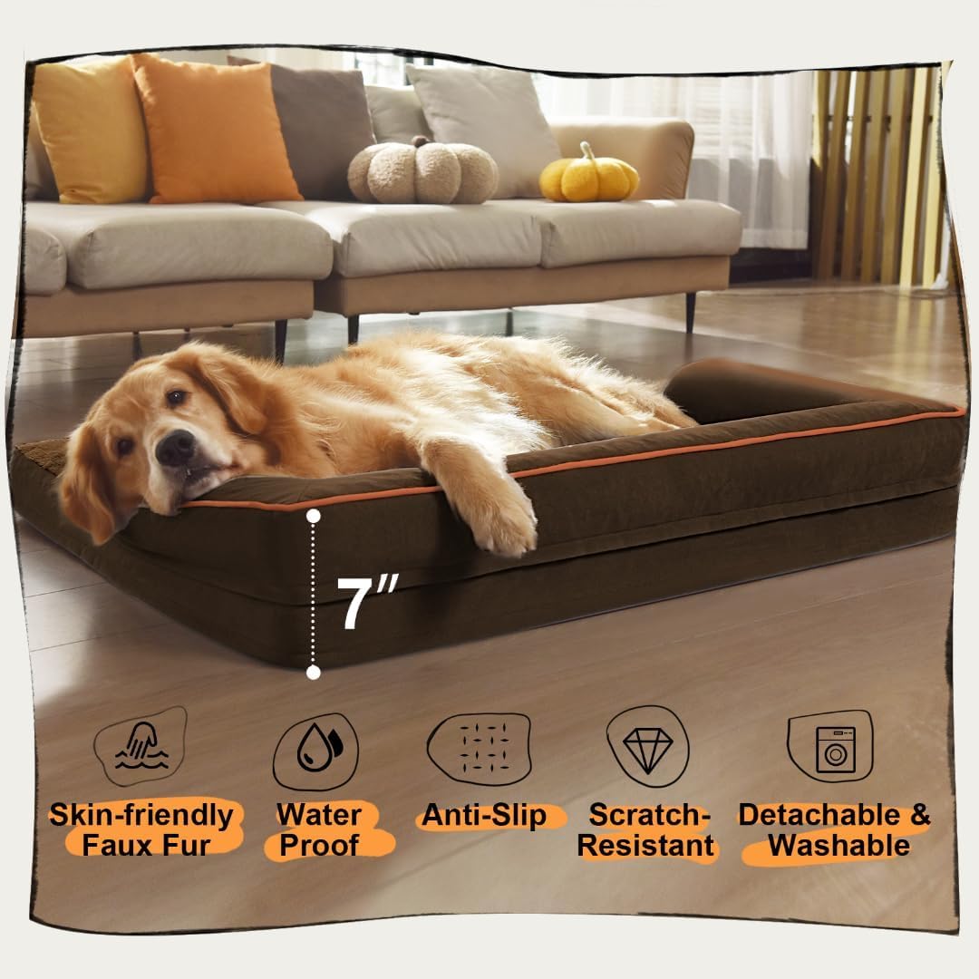 Dog Bed Medium Size Dog-Orthopedic Waterproof Bed for Dogs,Foam Couch Sofa with Washable Removable