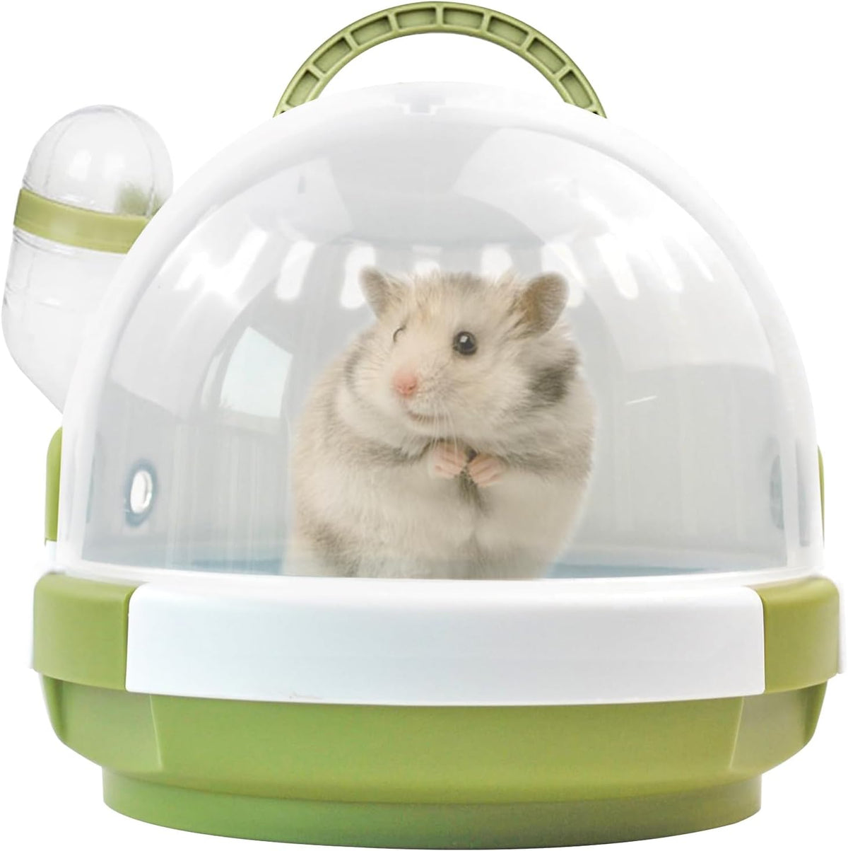 Hamster Carrier Cage with Water Bottle,Portable Dwarf Hamster Travel Carrier Plastic Guinea Pig