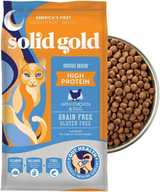 Solid Gold High Protein Dry Cat Food - Grain Free & Gluten Free Chicken Cat Dry Food w/Probiotics