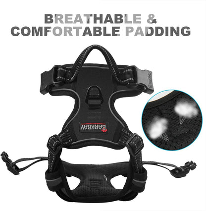 BARKBAY No Pull Dog Harness Front Clip Heavy Duty Reflective Easy Control Handle for Large Dog